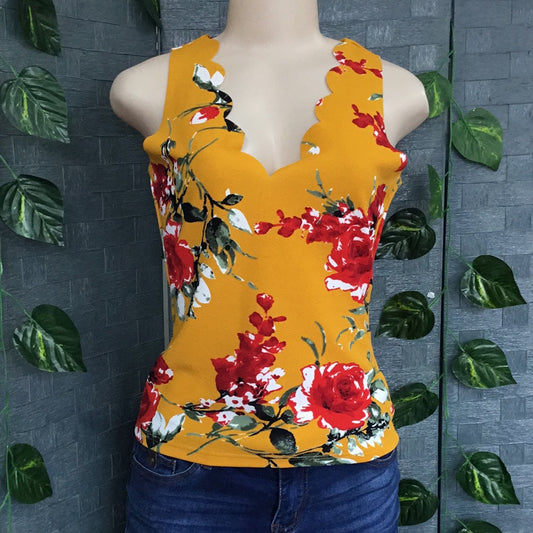Metanoia Floral T-Shirt Yellow - Size Large 1