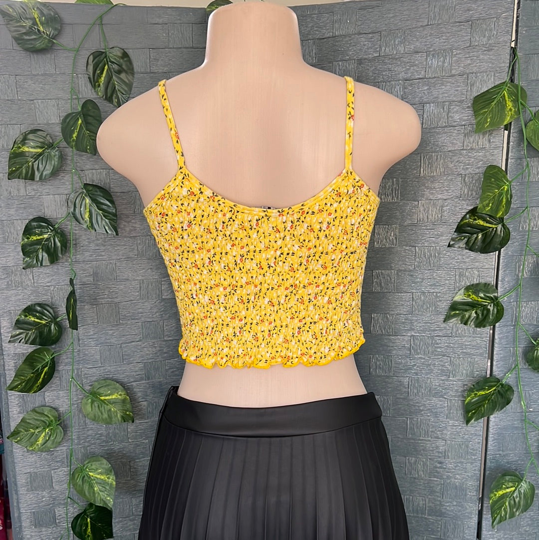 Zara yellow sales crop top