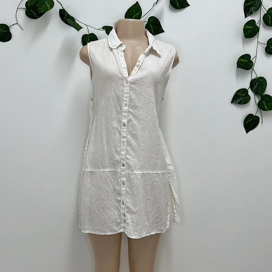 Tahari White Linen Dress - Size Medium